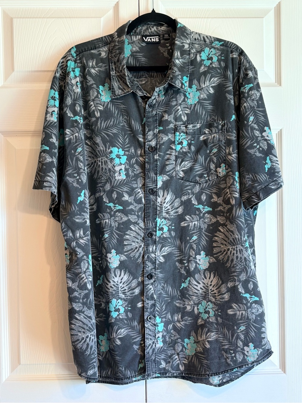 Vans Men’s Short-Sleeve Button-Up Shirt Floral Hawaiian Summer Vibes Size XXL